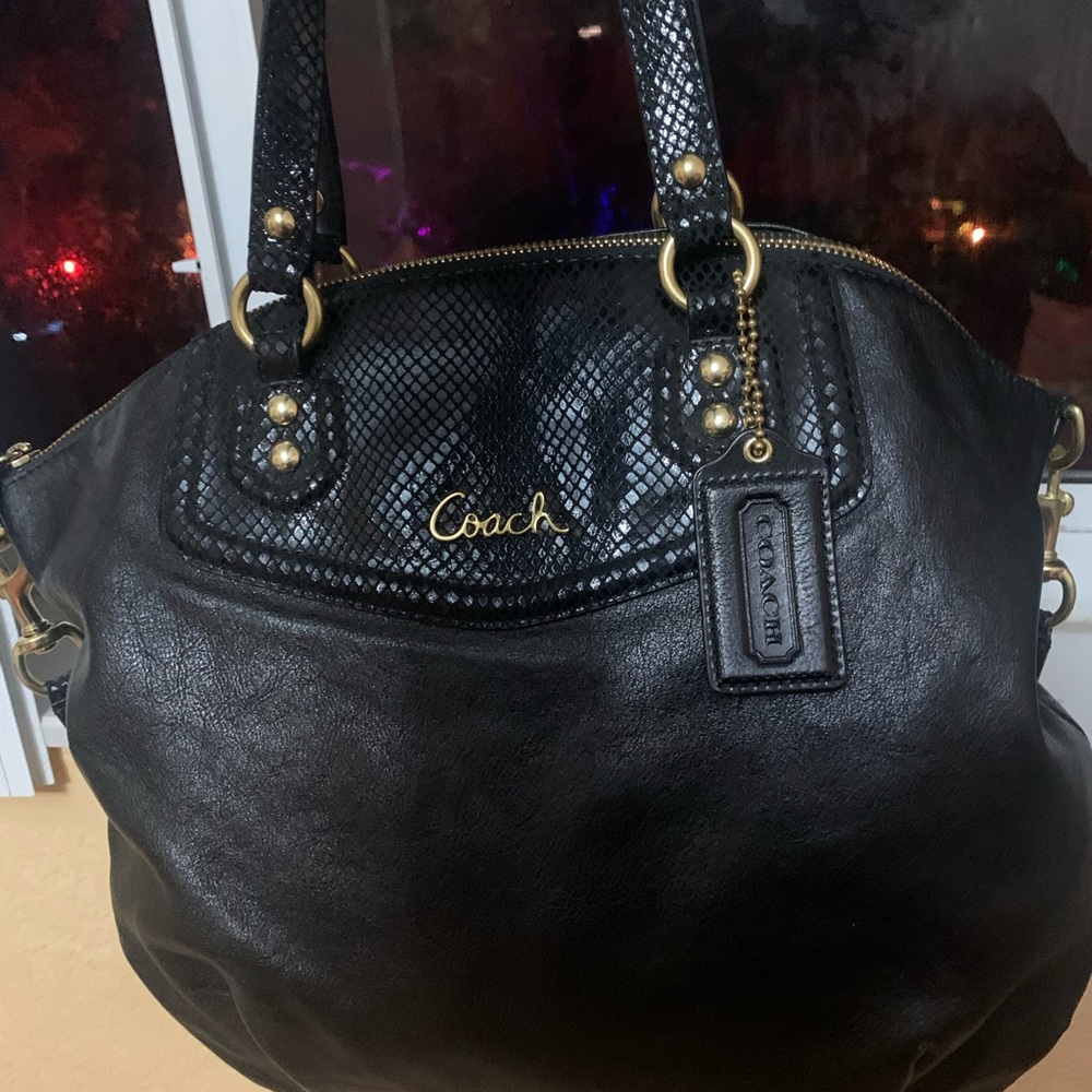 Black shoulder and handbag coach